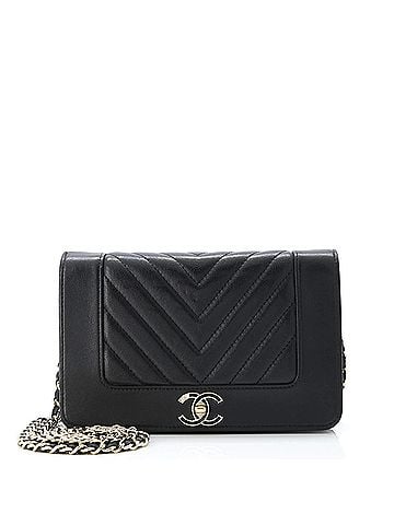 Chanel Mademoiselle Vintage Wallet on Chain Chevron Sheepskin (view 1)