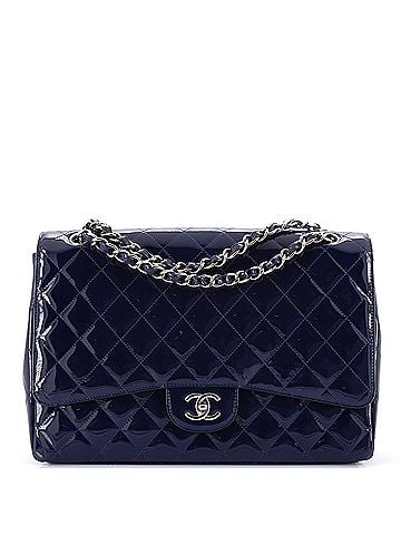 Chanel Classic Double Flap Bag Quilted Patent Maxi (view 1)