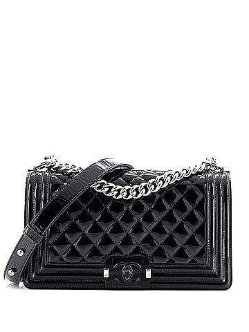 Chanel Boy Flap Bag Quilted Plexiglass Patent Old Medium (view 1)