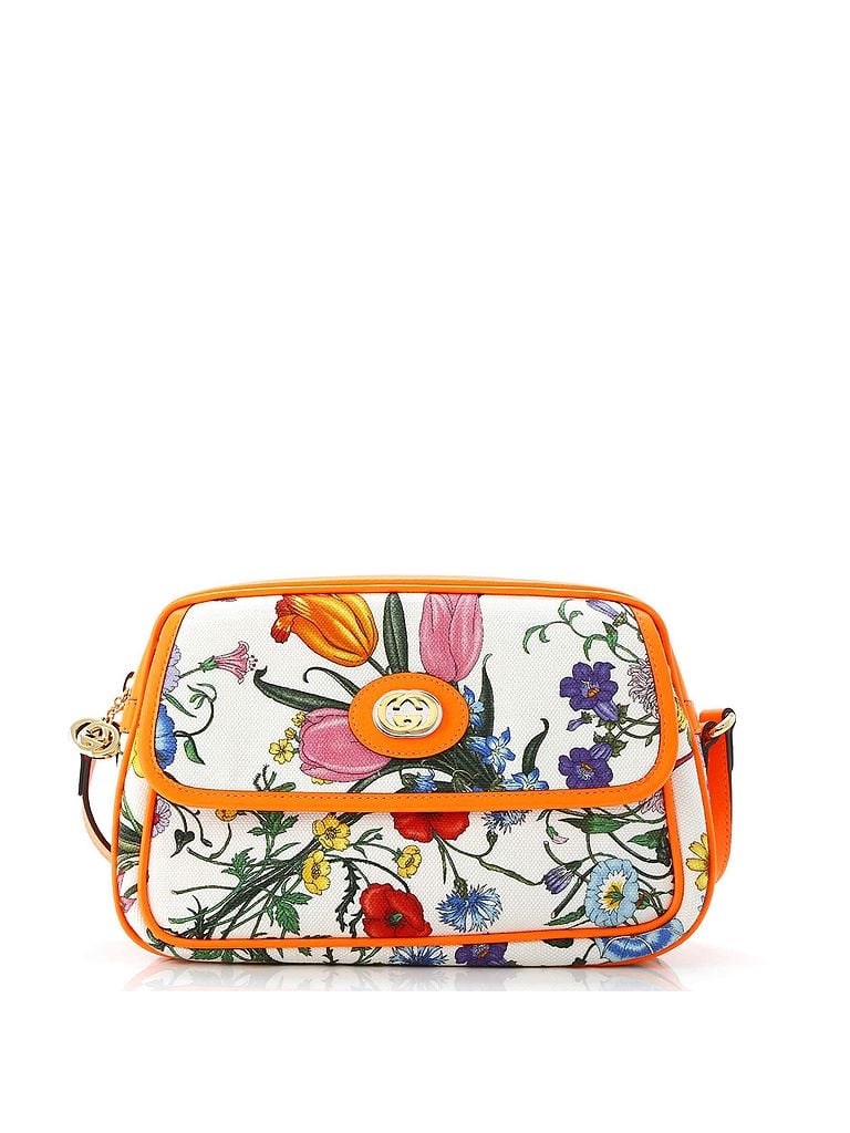 Gucci 100% Canvas Plain Orange Shoulder Bag Flora Canvas Small One size - photo 1