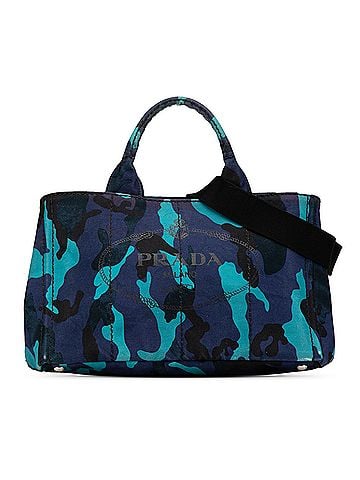 Prada Canvas Camouflage Canapa Logo Satchel (view 1)