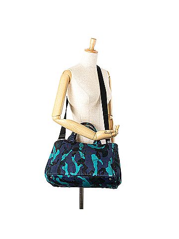 Prada Canvas Camouflage Canapa Logo Satchel (view 2)