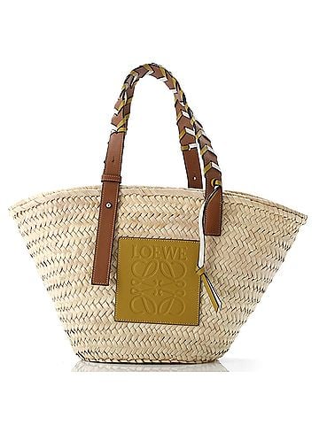 Loewe Braided Handle Basket Tote Raffia Medium (view 1)