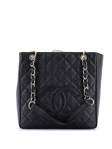 Chanel Petite Shopping Tote Quilted Caviar (view 1)