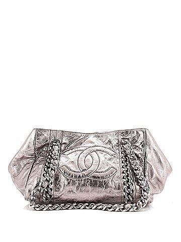 Chanel Modern Chain Tote Metallic Calfskin Large (view 1)