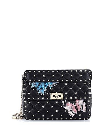 Valentino Garavani Rockstud Spike Flap Bag Embellished Quilted Leather Medium (view 1)