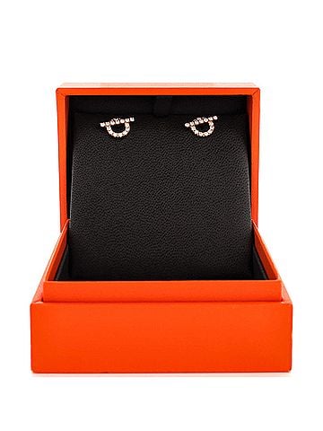 Hermès Finesse Stud Earrings 18K Rose Gold and Diamonds (view 2)