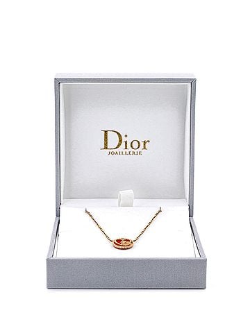 Christian Dior Rose des Vents Heart Motif Necklace 18K Yellow Gold with Diamond and Ceramic (view 1)