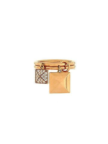Hermès Clou d'H Two Charm Ring 18K Rose Gold and Diamonds (view 1)