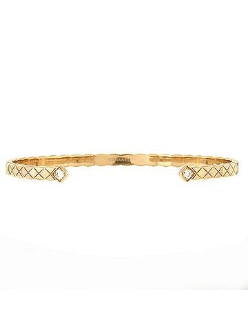 Chanel Coco Crush Cuff Bracelet 18K Beige Gold with Diamonds (view 1)