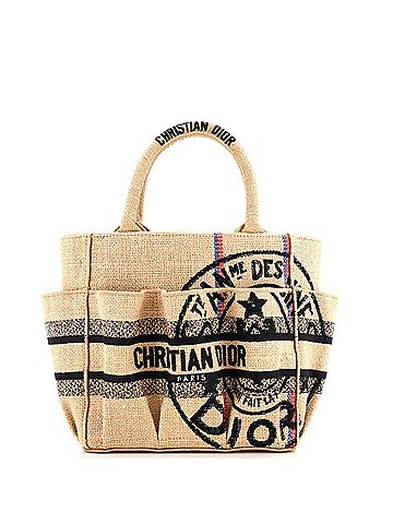 Christian Dior Catherine Tote Embroidered Jute Canvas Small (view 1)