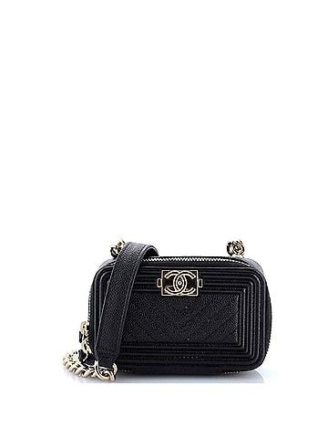 Chanel Boy Clutch with Chain Chevron Caviar (view 1)