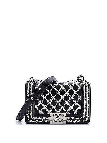 Chanel Boy Flap Bag Lambskin with Quilted Tweed and Sequins Small (view 1)