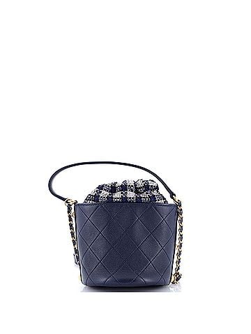 Chanel CC Drawstring Bucket Crossbody Bag Quilted Calfskin with Tweed Mini (view 2)