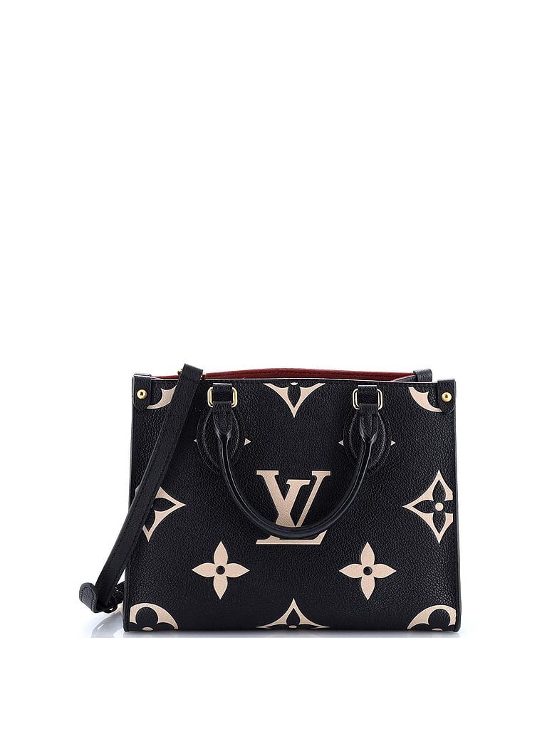 Louis Vuitton 100% Leather Black Tan OnTheGo Tote Bicolor Monogram Empreinte Giant PM One size - photo 1
