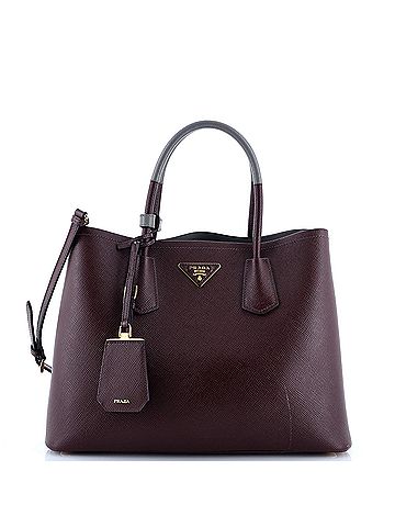 Prada Cuir Double Tote Saffiano Leather Medium (view 1)