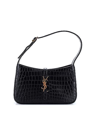 Saint Laurent Le 5 a 7 Hobo Crocodile Embossed Leather Small (view 1)