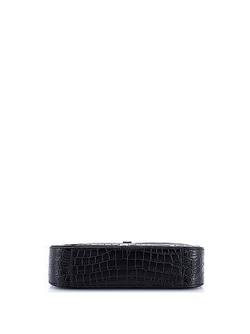 Saint Laurent Le 5 a 7 Hobo Crocodile Embossed Leather Small (view 2)