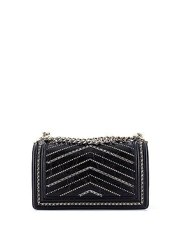 Chanel Boy Flap Bag Chevron Embellished Crumpled Calfskin Old Medium (view 2)
