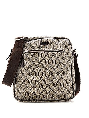 Gucci Front Zip Messenger GG Coated Canvas Medium (view 1)