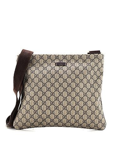 Gucci Zip Top Messenger Bag GG Coated Canvas Large (view 1)