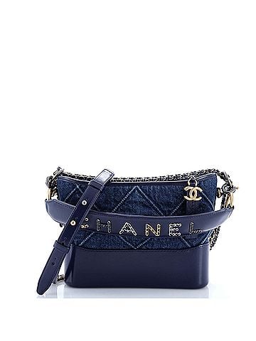 Chanel Gabrielle Hobo with Logo Handle Quilted Denim Small (view 1)