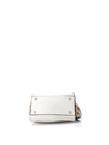 Burberry Canterbury Tote Leather and House Check Canvas Small (view 2)