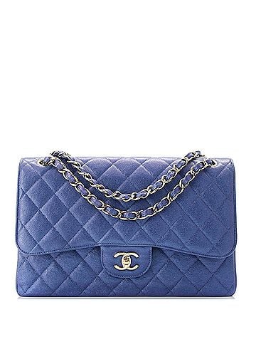 Chanel Classic Double Flap Bag Quilted Iridescent Caviar Jumbo (view 1)