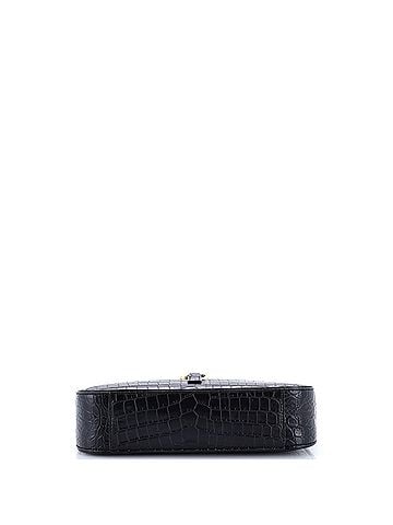 Saint Laurent Le 5 a 7 Hobo Crocodile Embossed Leather Small (view 2)