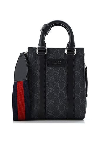 Gucci Convertible Web Open Tote GG Coated Canvas Mini (view 1)