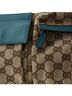 Gucci 100% Canvas Plain Blue Brown Vintage Double Belt Bag GG Canvas with Leather One size - photo 6