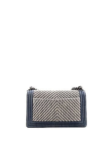 Chanel Boy Flap Bag Chevron Denim New Medium (view 2)