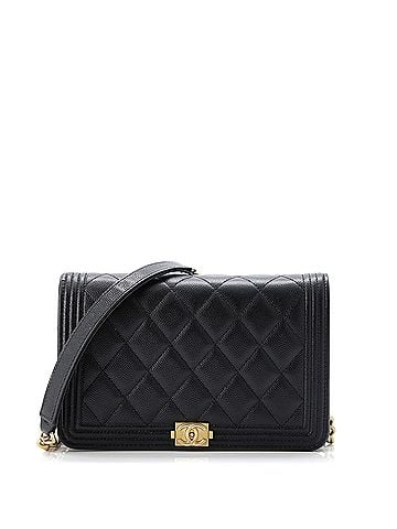 Chanel Boy Wallet on Chain Quilted Caviar (view 1)