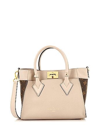 Louis Vuitton On My Side Tote Leather with Monogram Canvas PM (view 1)