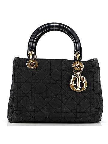 Christian Dior Vintage Lady Dior Bag Cannage Quilt Nylon Medium (view 1)