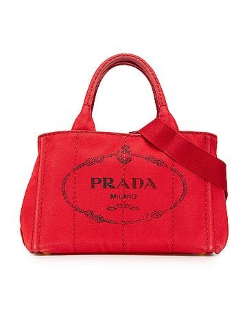 Prada Small Canvas Canapa Logo Satchel (view 1)