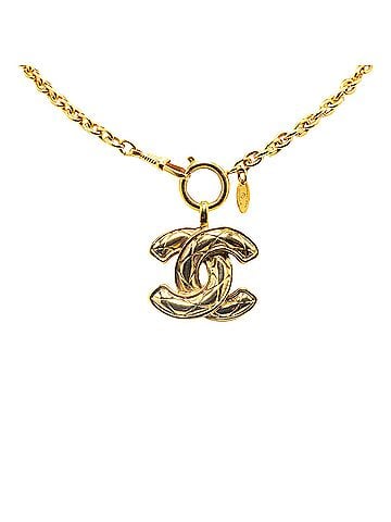 Chanel CC Quilted Pendant Necklace (view 1)