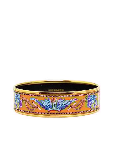 Hermès Wide Enamel Brazil Feather Bangle 62 (view 1)