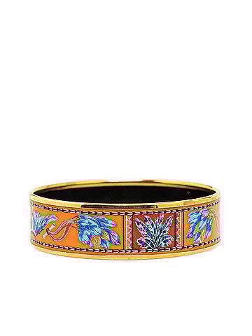 Hermès Wide Enamel Brazil Feather Bangle 62 (view 2)