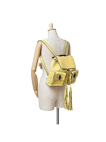 Gucci Leather Bamboo Tassel Backpack (view 2)