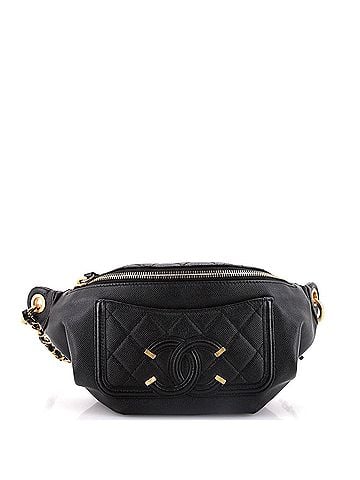 Chanel Filigree Waist Bag Quilted Caviar (view 1)
