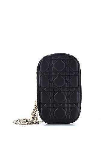 Christian Dior Lady Dior Phone Holder on Chain Cannage Quilt Lambskin (view 1)