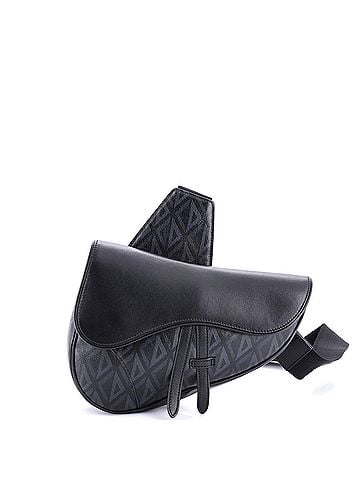 Christian Dior Saddle Crossbody Bag CD Diamond Coated Canvas and Leather (view 1)