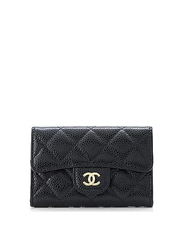 Chanel Classic Flap Card Case Quilted Caviar (view 1)