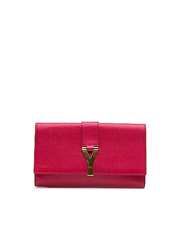 Yves Saint Laurent Leather Chyc Ligne Clutch (view 1)