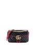 Gucci 100% Leather Black Red GG Marmont Flap Bag Diagonal Quilted Leather Small One size - photo 1