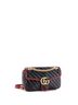 Gucci 100% Leather Black Red GG Marmont Flap Bag Diagonal Quilted Leather Small One size - photo 3