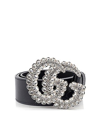 Gucci GG Marmont Belt Leather with Crystal Buckle Wide (view 1)