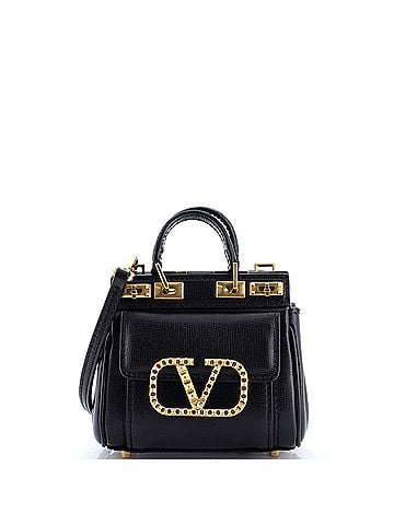 Valentino Garavani Rockstud Alcove Double Handle Bag Leather Micro (view 1)