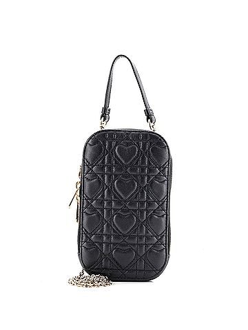 Christian Dior Dioramour Lady Dior Phone Holder on Chain Cannage Quilt Lambskin (view 1)